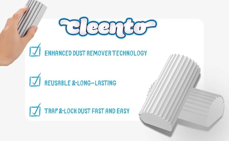 CLEENTO Damp Duster Cleaning Sponge - Multi-Surface Dust Remover (2 Pack)
