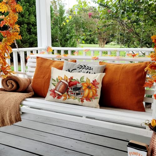 RABUSOFA 12x20 Pumpkin Football Cap Pillow Cover - Autumn Decor