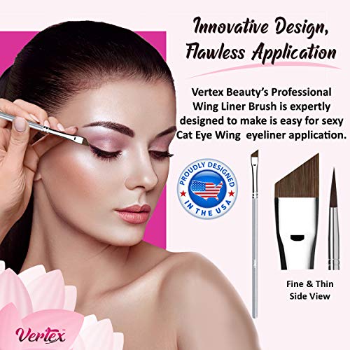Vertex Slanted Angled Eyeliner Brush for Precision Winged Cat Eyes