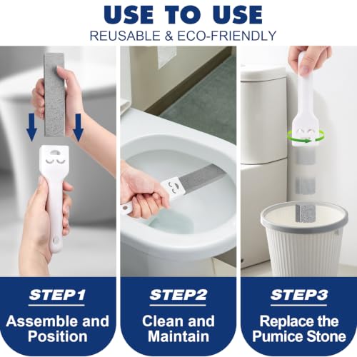 Navona 8 Pack Toilet Cleaning Pumice Stones with 2 Handles