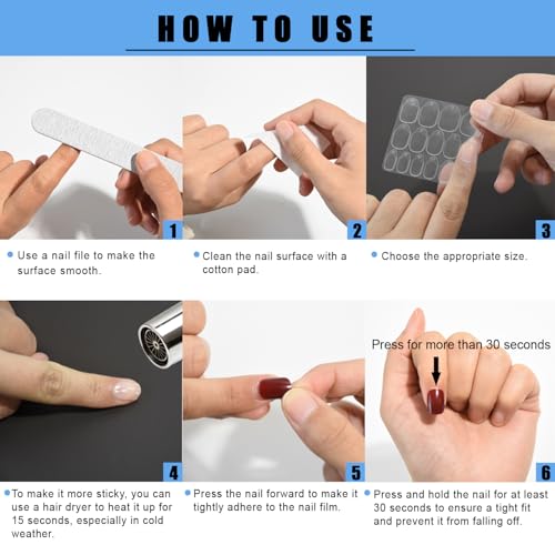 YANTAISIYU 300pcs Nail Adhesive Tabs 15 Sizes Press On Nails Jelly Glue