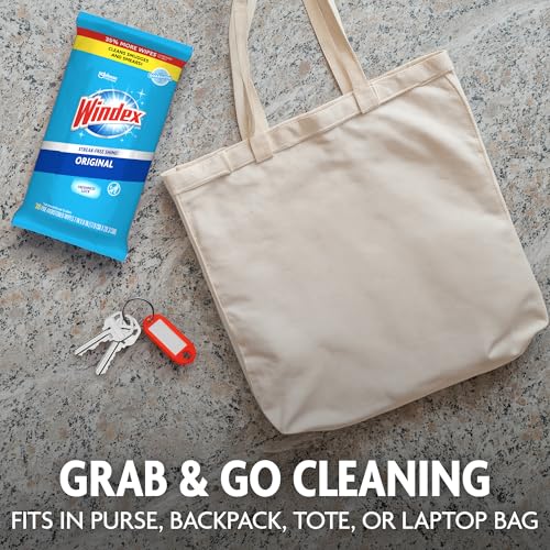 Windex Glass & Surface Cleaning Wipes, Original Scent, 38 Count (Pack of 12)