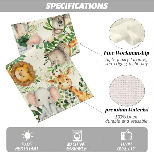Elephant Giraffe Baby Shower Table Runner - Animal Seasonal Spring Decoration - 13x72 Inches