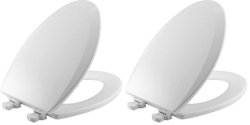 Bemis 1500EC 390 Lift-Off Wood Elongated Toilet Seat,Cotton White,(Pack of 2)