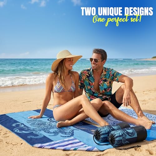 Utopia Towels Microfiber Beach Towel Set - 2 Pack, 32x71 Inch