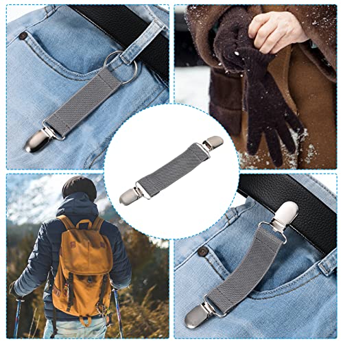PATIKIL Elastic Mitten Clips - Grey Double-Sided Glove & Gear Holder