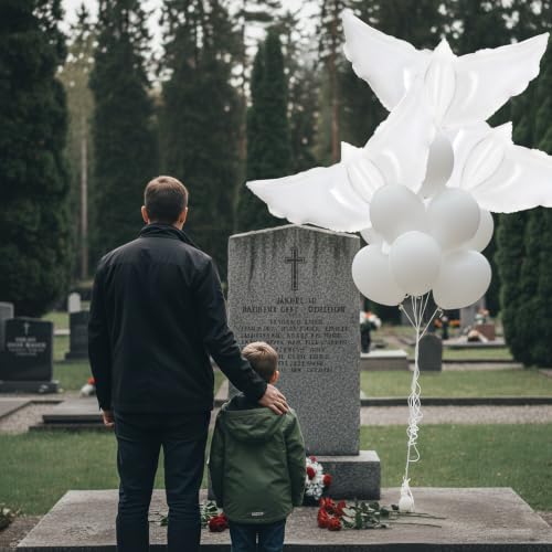41 Inch Peace Dove Balloons - 12 Pcs Foil Memorial Balloons for Weddings & Funerals