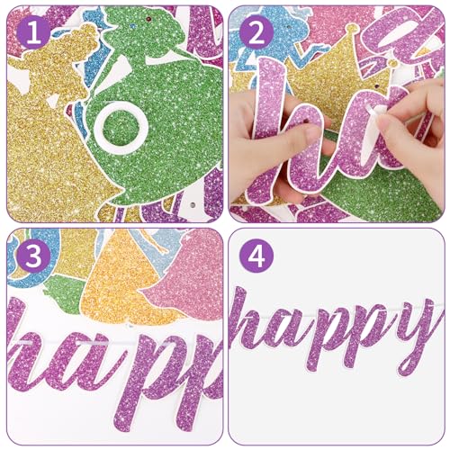Princess Birthday Party Decorations Set - Pink Castle & Crown Banners