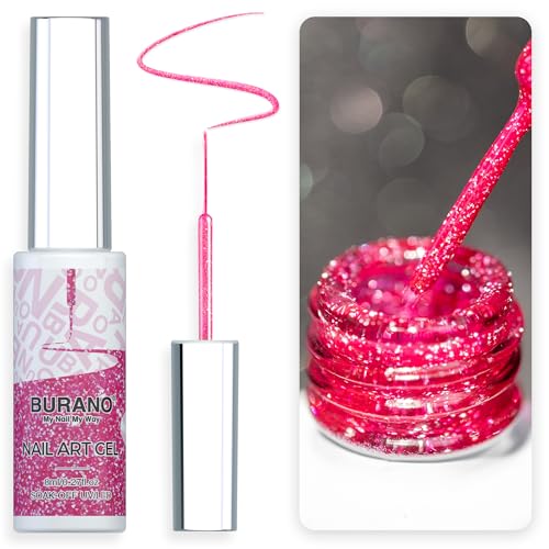 BURANO Holographic Liner Gel Nail Polish with Built-In Brush 8ml LX15