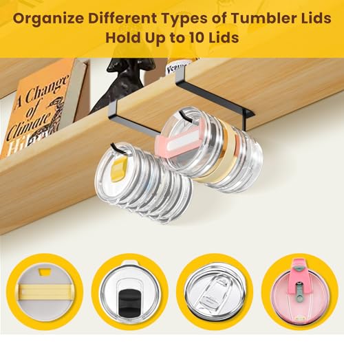 Tumbler Lid Organizer for Yeti & Stanley Mugs - 2 Pack, Black