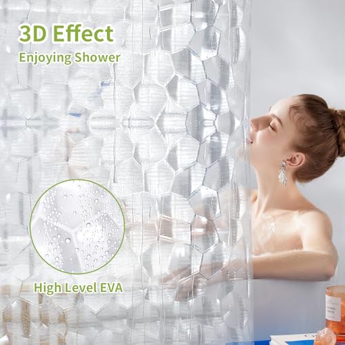 OTraki Clear Shower Curtain Liner 72x78 inch Waterproof EVA