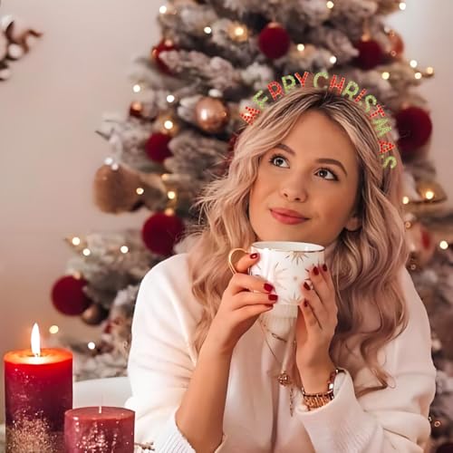 Merry Christmas Rhinestone Headband Holiday Party Hair Accessory
