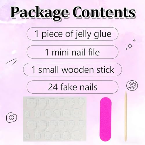 ASABITE Independence Day Long Coffin Press On Nails - 24 Pcs Patriotic Fake Nails with Star and Stripe Design