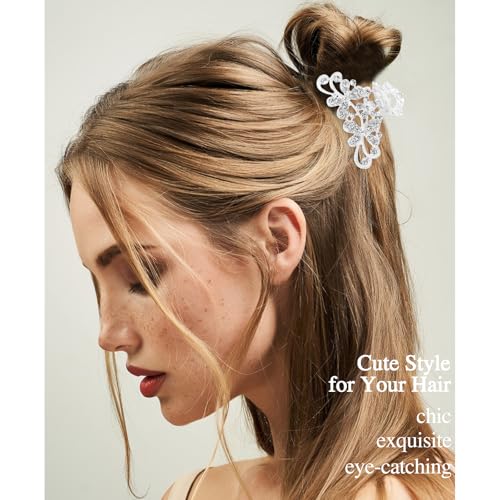 Vovii Rhinestone Hair Claw Clip - Sparkly Small Crystal Hair Claw