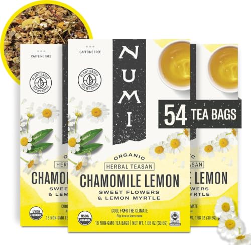 Numi Organic Chamomile Lemon Herbal Tea, 54 Bags (Pack of 3)