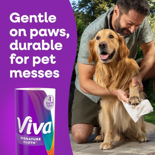 Viva Signature Cloth Paper Towels Pack of 8 Rolls (141 Sheets Each) - Soft & Durable Household Towels