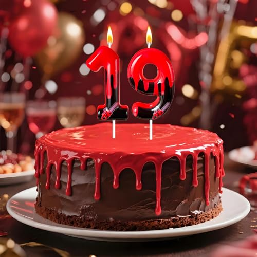 Horror Dripping Blood Number Cake Candle - 9th Birthday Decoration