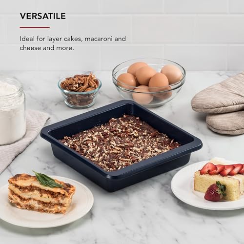 KitchenAid 9-Inch Nonstick Aluminized Steel Square Cake Pan - Ink Blue