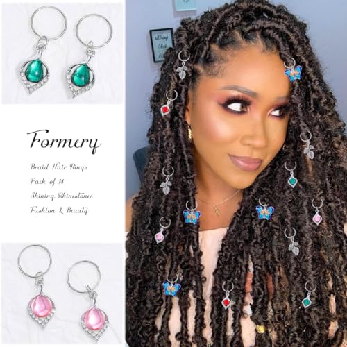 Formery Butterfly Braid Jewelry & Silver Leaf Hair Charms 14PCS