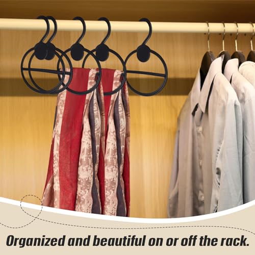 25 Pcs Black Scarf Hanger Organizer - Space Saving Clothes Storage