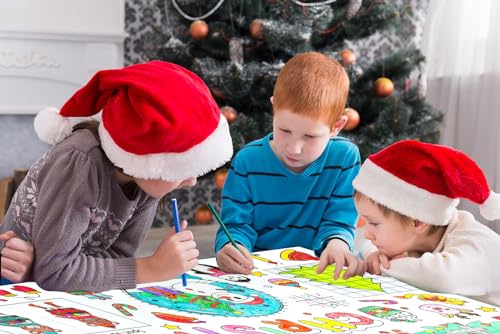 SICOHOME Christmas Giant Coloring Poster Tablecloth - 35" x 54"