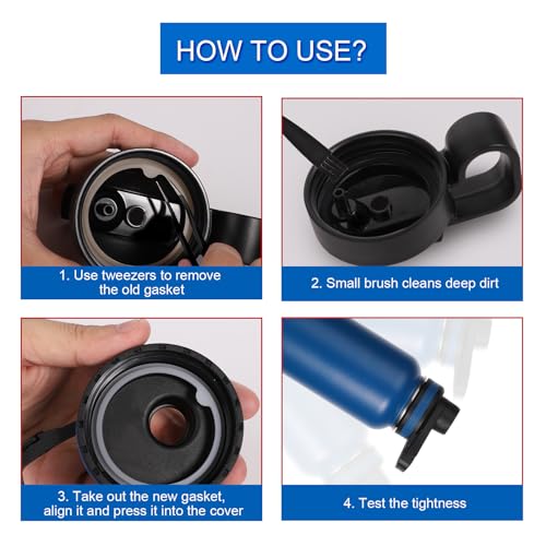 20pcs Water Bottle Lid Replacement for Thermoflask 24/32/40/64oz, Water Bottle Gasket Replacement Silicone Sealing Ring Water Cup Seal Ring for Water Bottle Straw Lid& Spout