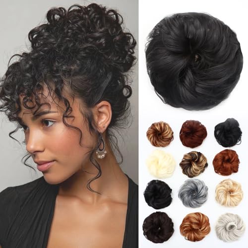 DATSRXI Large Messy Bun Hair Piece Synthetic Curly Updo Hair Scrunchie