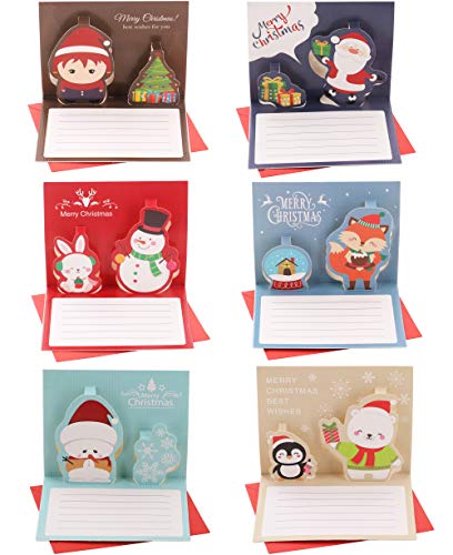 12 Pack Small Christmas Greeting Cards with Envelopes