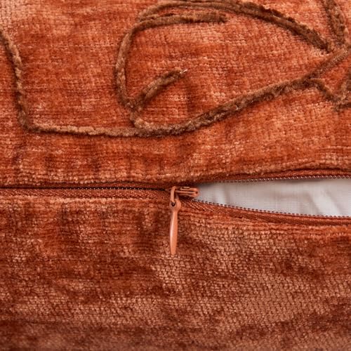 Fall Pumpkin Pillow Cover 18x18 Inch Chenille Decorative Cushion