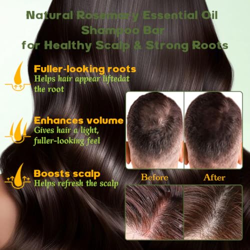 BIH Rosemary Oil Hair Growth Shampoo Bar - 2 Pack Clarifying Travel Bar
