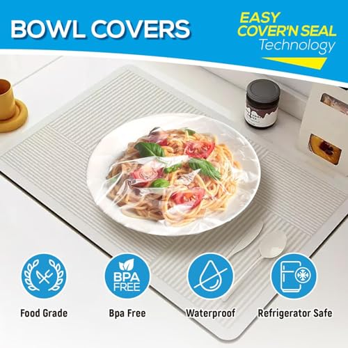 EASYYOURHOME 100PCS 10-Inch Elastic Bowl Covers for Sourdough Proofing