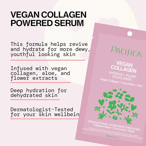 Pacifica Vegan Collagen Hydrating Sheet Mask with Cucumber and Aloe
