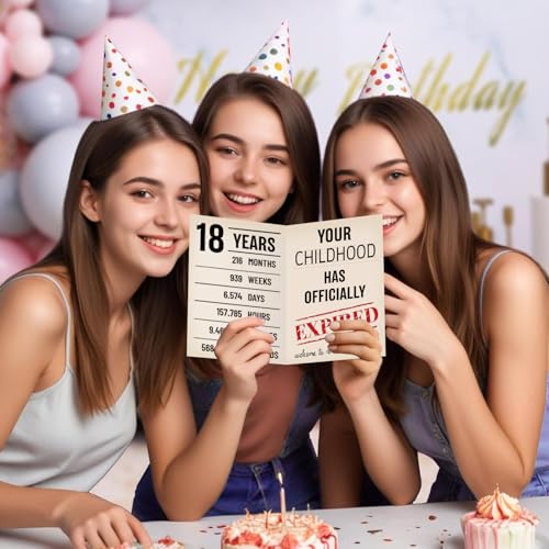 RUALOVE 18th Birthday Card for Girls & Boys - Funny Gift for Son, Daughter, Grandkids, Niece, Siblings | 2007 Born Celebration