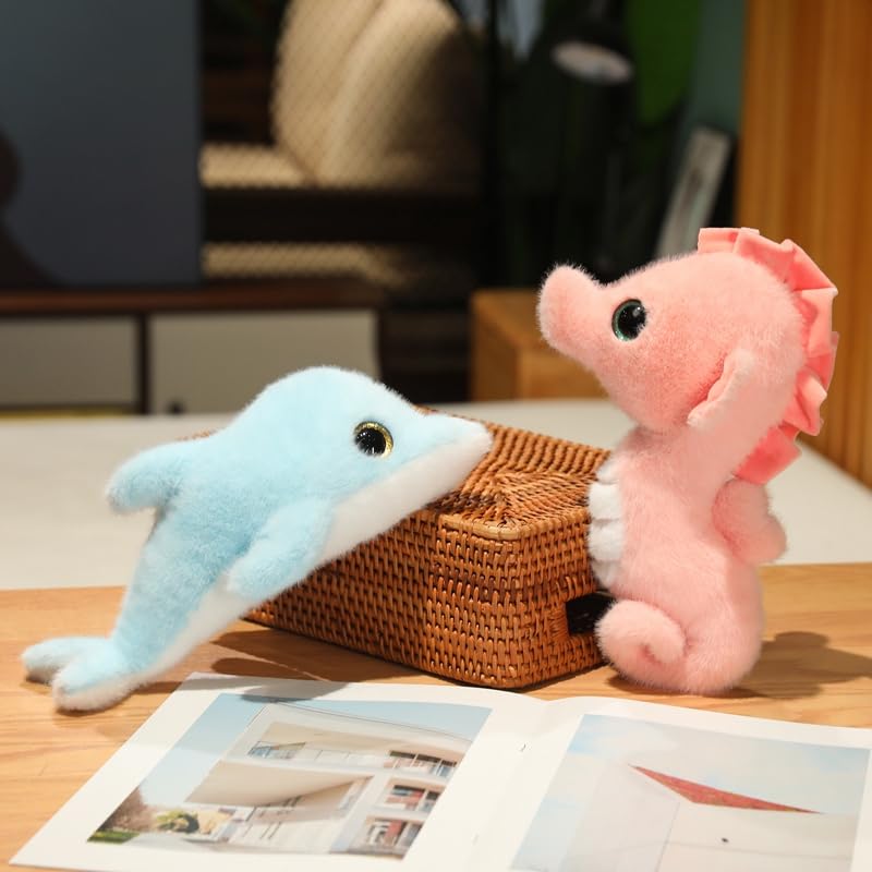 Dolphin Plush Toy - Cute 9-Inch Stuffed Animal Pillow Gift