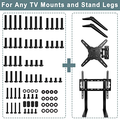 Universal TV Wall Mount Screw Kit with Remote Holder - M4, M5, M6, M8