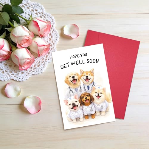 Ogeby Get Well Soon Card for Dog Lovers - Cute Recovery Card #693