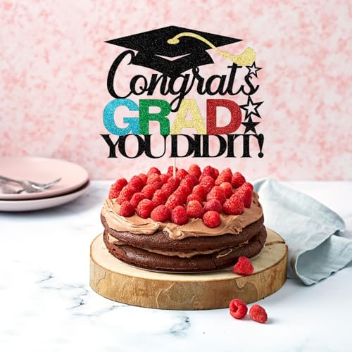 2026 Graduation Cake Topper - Congrats Grad Decorations