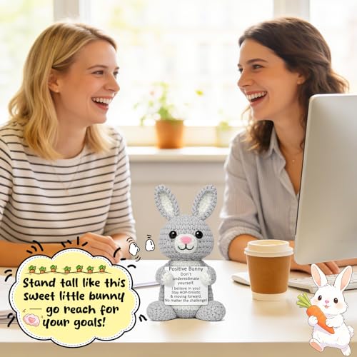 WELLBANEE Positive Crochet Bunny Gift for Daughter | Cute Decor