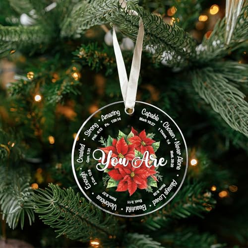 Christian Christmas Ornament - Inspirational Acrylic Gift for Women