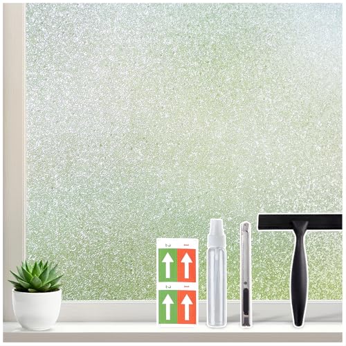 Coavas Frosted Glass Window Privacy Film - Clear, 17.5" x 78.7"