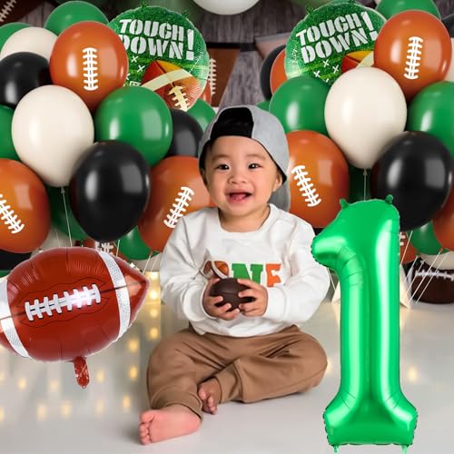 Football Party Decorations Set with Number 1 Balloons