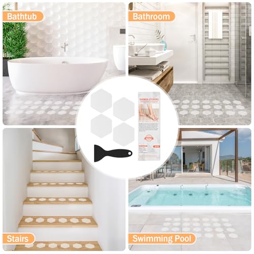 Non-Slip Bathtub Stickers - 24 Clear Adhesive Safety Decals