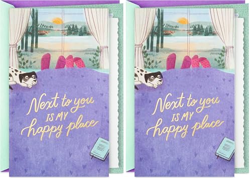 Hallmark Anniversary Card Pack of 2 - Happy Place Design (11 inches)