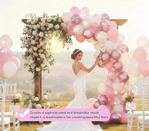 30-Pack Pink & White Pearl Latex Balloons with Confetti