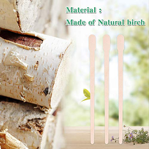JANYUN 200 Pcs Wooden Eyebrow Waxing Sticks 3.5 Inch Birch Applicators