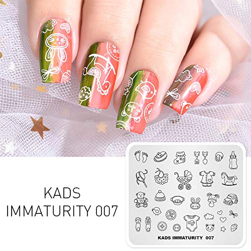 KADS Nail Art Stamping Plate - Cute Baby Immaturity DIY Manicure Template IM007
