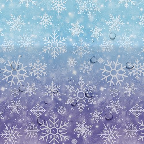 Winter Snowflake Tablecloth - 86 x 55 Inch Party Decoration
