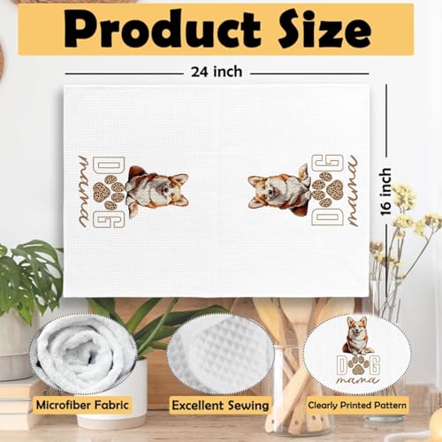 Corgi Dog Kitchen Towel 16x24 Soft Waffle Weave Dish Cloth