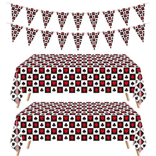 Casino Party Decorations - Poker Tablecloths & Banners Set