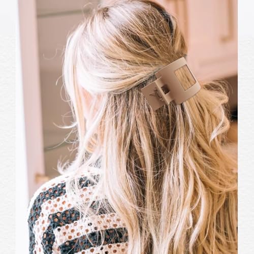 VELSCRUN Flat Hair Claw Clips - Matte Large Non-Slip Hair Accessories for Thick and Thin Hair